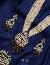 American Diamond Beaded Long Necklace Earring Set (color option)- FS100142 2-Zilmor